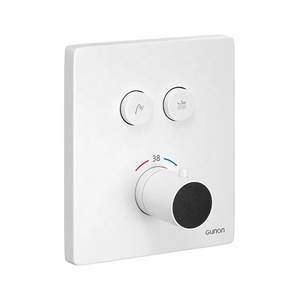 Grifo de ducha de pared con termostato oculto, de latón, con válvula mezcladora cuadrada para lluvia, acabado cepillado, para uso hotelero, monomando, moderno, <span class=keywords><strong>Citec</strong></span> - Product Image 5