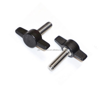Vis à molette noire en acier au carbone, fixation à serrage manuel, filetage métrique standard M2 M4 M5 M6 M8