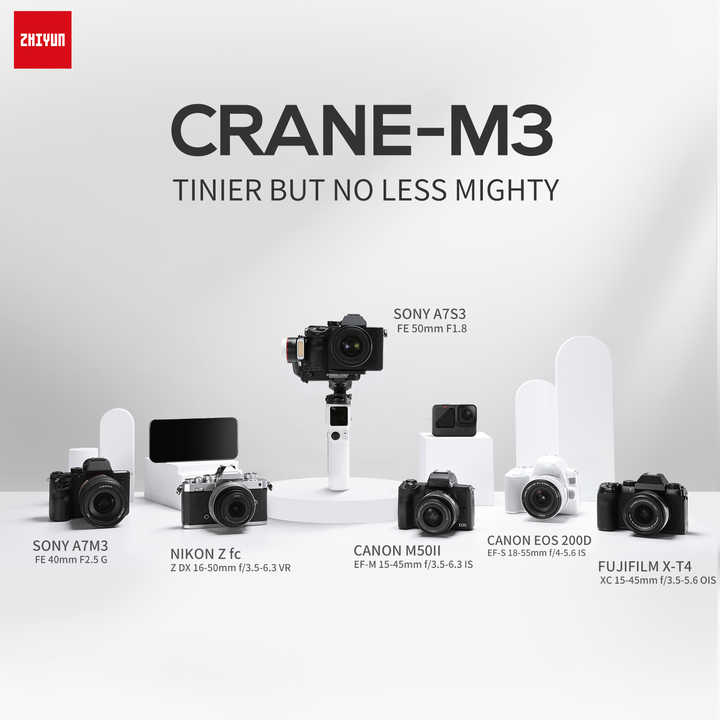 ZHIYUN M3クレーンミラーレスカメラ用3軸ジンバルハンドヘルド 