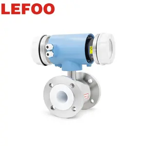 LEFOO PTFE 라이닝 DN10-300 자기 물 유량계 4-20mA 출력 IP65 전자기 유량계 산업 측정