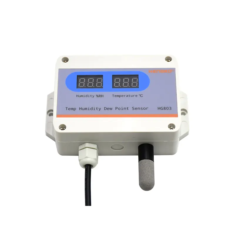 HG803 6C4P sensor meter, tampilan suhu dan kelembaban termometer 4 20mA RS485 akurasi tinggi untuk rumah kaca Pertanian