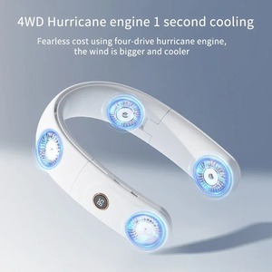 พัดลมคอแบบพกพาพับได้พัดลมชาร์จไฟได้พัดลมระบายความร้อน USB ไร้ใบพัดสำหรับกีฬากลางแจ้ง - Product Image 2