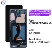 G986F oled pour samsung s20 plus écran lcd pantalla avec cadre Téléphone mobile Lcds pour samsung s20 plus display original