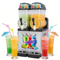 Machine à glace pilée à double réservoir, résistante aux hautes températures, démarrage à une touche, pour les cafés et les pâtisseries