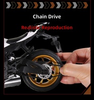 Modèle de moto sportive en alliage moulé sous pression à l'échelle 1/9 avec liaison de direction, phare lumineux et amortissement des chocs
