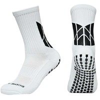 Chaussettes de sport personnalisées avec logo, antidérapantes, athlétiques, pour le football, pour hommes, avec grip, en spandex/nylon/coton, écologiques