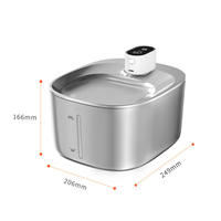 Tempat Minum Kucing Otomatis Nirkabel Pintar Ramah Lingkungan Mewah Berbahan Stainless Steel dengan Sensor, Kapasitas 4L, Layar LCD, dan Dapat Diisi Ulang Baterai