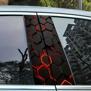 2 Buah Stiker Mobil Pola Kotak-kotak Stiker PVC Tahan Air Tahan Gores Tahan Lama untuk Rak Pintu Mobil Cocok untuk Semua Model - Product Image 5