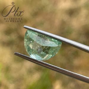 ユニークな幾何学模様の宝石、イエローのモアッサナイトダイヤモンド、インクルージョンとクラックのある六角形ハーフムーンルースストーン、ジュエリー製作用 - Product Image 4