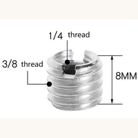Adaptador de Rosca de Latón Niquelado de 1/4 y 3/8 Pulgadas, Clase 10, para Cabezal de Trípode de Cámara Digital, Accesorio de Interfaz para Slider de Fotografía