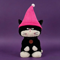 Peluche de chat sorcier lestée pour Halloween, jouet en peluche personnalisé OEM ODM, chat en peluche doux pour décoration et cadeau d'Halloween
