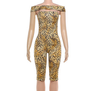 Viviblook Z0115ST01 New Women Leopard Print Club Party Set Halter Strapless Backless Tube Top Slim Fit Pants Two Pieces Set - Product Image 5