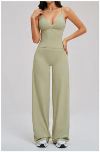 Ensemble de sport respirant uni pour femme, 6 pièces, avec pantalon large et dos élégant, idéal pour les loisirs, l'extérieur, l'équitation, la course et le yoga - Product Image 3