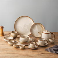Ensemble de bols et assiettes en porcelaine personnalisés uniques, tasses à café en céramique, vaisselle pour restaurant – Vente chaude
