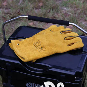 Gants de sécurité de Camping en plein air de qualité supérieure en cuir de vachette ignifuge isolation thermique haute température résistant à l'usure feu de joie gants de Camping - Product Image 1