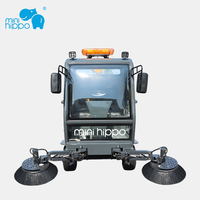Mini Hippo MH240U-1 Balayeuse de voirie électrique à 4 roues pour usage extérieur industriel avec aspiration et suppression de la poussière