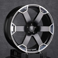 Nuevas Llantas Forjadas Personalizadas 6061-T6 de 17-24 Pulgadas, Estilo 331, Negro Brillante con Acabado Mecanizado, Modernas de 6 Radios, para SUV, Camioneta y Sedán de Lujo