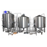 Équipement de brassage et de fermentation de bière contrôlé par PLC, personnalisé, 500L-5000L, avec pompe, cuve sous pression, moteur, matériau SUS304 pour brasserie