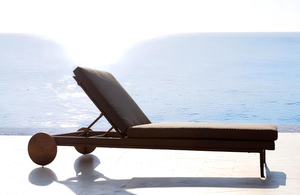 Lit de soleil avec roue pour hôtels de plage canapé-lit chaises de piscine chaise longue en aluminium pour jardin villa patio - Product Image 2