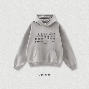 Sweat à capuche rétro délavé à l'acide pour hommes haut de gamme 100% coton Super décontracté <span class=keywords><strong>David</strong></span> vêtements pour l'hiver motif solide col à capuche - Product Image 6