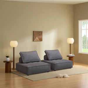 Sofá Modular de lino y algodón moderno directo de fábrica, combinación gratuita en conjunto seccional Beige claro para sala de estar, sofá Modular para llevar - Product Image 6