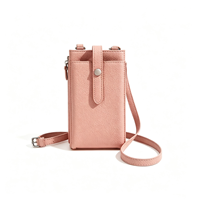 Petit sac à bandoulière pour téléphone portable en cuir PU pour femmes, mini sac à main pour téléphone portable avec sangle réglable, logo personnalisé, portefeuille à bandoulière pour téléphone portable