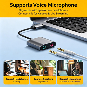 Tarjeta <span class=keywords><strong>de</strong></span> Sonido Externa USB, Adaptador <span class=keywords><strong>de</strong></span> <span class=keywords><strong>Audio</strong></span> con Conector <span class=keywords><strong>de</strong></span> 3.5mm, Espaciado <span class=keywords><strong>de</strong></span> 9mm, Micrófono, Auriculares, <span class=keywords><strong>Convertidor</strong></span> Tipo C <span class=keywords><strong>para</strong></span> <span class=keywords><strong>PC</strong></span>, Laptop, MacBook, PS5 - Product Image 5