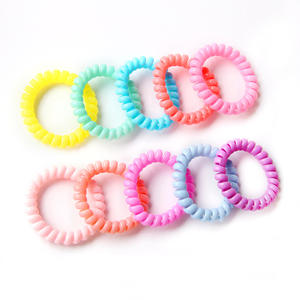 Grand élastique à cheveux de <span class=keywords><strong>couleur</strong></span> bonbon de 5,5 cm, cordon de téléphone, attaches pour cheveux de filles - Product Image 2