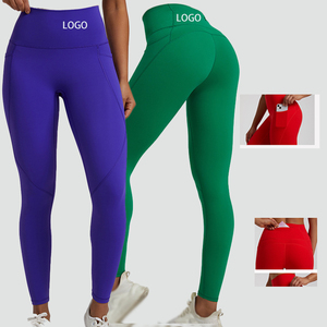 Nuevos Pantalones Deportivos de Yoga para <span class=keywords><strong>Mujer</strong></span>, Estilo Europeo Americano, Sensación de Segunda Piel, Ajustados, de Cintura Alta, con Bolsillos, de Secado Rápido, para Correr al Aire Libre - Product Image 1