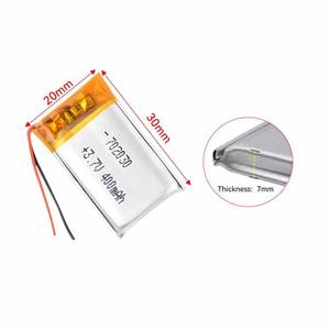 Toptan lityum iyon batarya hücre 702030 <span class=keywords><strong>702040</strong></span> 300mah 400mAh 500mah 3.7V küçük lityum polimer pil 1.48Wh <span class=keywords><strong>Lipo</strong></span> pil - Product Image 3
