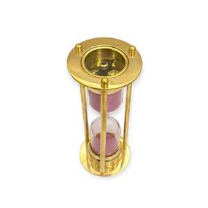 นาฬิกาทราย 2 นาที ทำจากทองเหลืองและแก้ว งานศิลปะตกแต่ง น้ำหนักเบา เหมาะสำหรับวางบนโต๊ะทำงาน สำนักงาน ห้องอ่านหนังสือ หรือใช้เป็นของตกแต่ง - Product Image 1