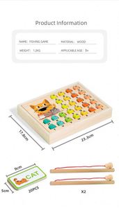 Creative Fine Motor Skill Toy ABC <b>Alphabet</b> Color Sorting <b>Puzzle</b> Spelling Letters Cognition Wooden Magnetic Fishing Game - Product Image 6