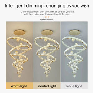 लिविंग रूम लॉबी के लिए आधुनिक लक्जरी राउंड चेंडेलियर और रिमोट कंट्रोल के साथ छत की स्थापना के लिए बनाया गया - Product Image 4