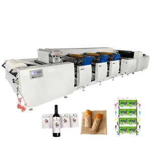 Automatic 4 colors flexo card / label /self-adhesive sticker paper flexographic printing machine paper cup punching machine