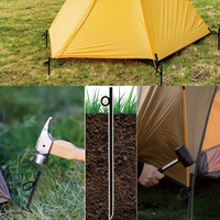 Ancrages au sol noirs de 17 pouces, piquets en acier au carbone robustes avec boucle, piquets de tente réutilisables pour le camping en plein air