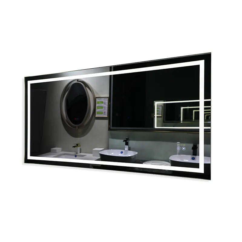 Miroir mural rectangulaire Vanité de salle de bain Miroir intelligent Lumières de salle de bain Miroirs de bain modernes à led étanches