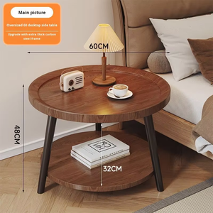 Side Table Small Nordic StyleCoffee Table with Shelf Storage Modern Design Planing Board Top Assembled <strong>Smart</strong> Bedroom <strong>Furniture</strong> - Product Image 6