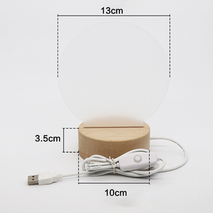 3D sáng tạo trống bảng <span class=keywords><strong>Acrylic</strong></span> ánh sáng ban đêm cho Quà Tặng tự làm OEM tùy chỉnh tác phẩm nghệ thuật cơ sở gỗ USB nút 3D ánh sáng ban đêm - Product Image 2