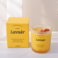Bougie parfumée artisanale en cire de soja bio de luxe OEM, 7 oz, dans un bocal en verre avec couvercle, coffret cadeau pour la Saint-Valentin et Diwali, parfum personnalisé