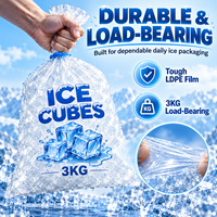 Sac à glace en LDPE épaissi, résistant aux fuites, capacité de charge de 3 kg à 10 kg, pour vente en gros aux détaillants et aux commerçants de boissons (ODM/OEM)