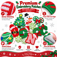 Patch brodé en gros pour Noël : Lettres de l'alphabet, monogrammes, Père Noël, sapin, bonhomme de neige – à thermocoller ou à coudre