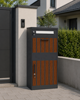 Boîte à colis extérieure intelligente en acier galvanisé avec serrure à clé, étanche, sécurisée pour la livraison de colis et fente pour lettres