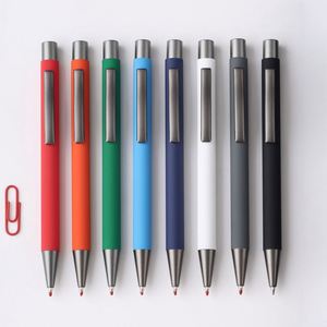 OEM&ODM Customized Aluminum Ballpoint <b>Pens</b> Soft-touch Rubber Coating UV Printing Engrave Logo <b>Pen</b> Gunmetal Clip Black/Blue Ink - Product Image 1