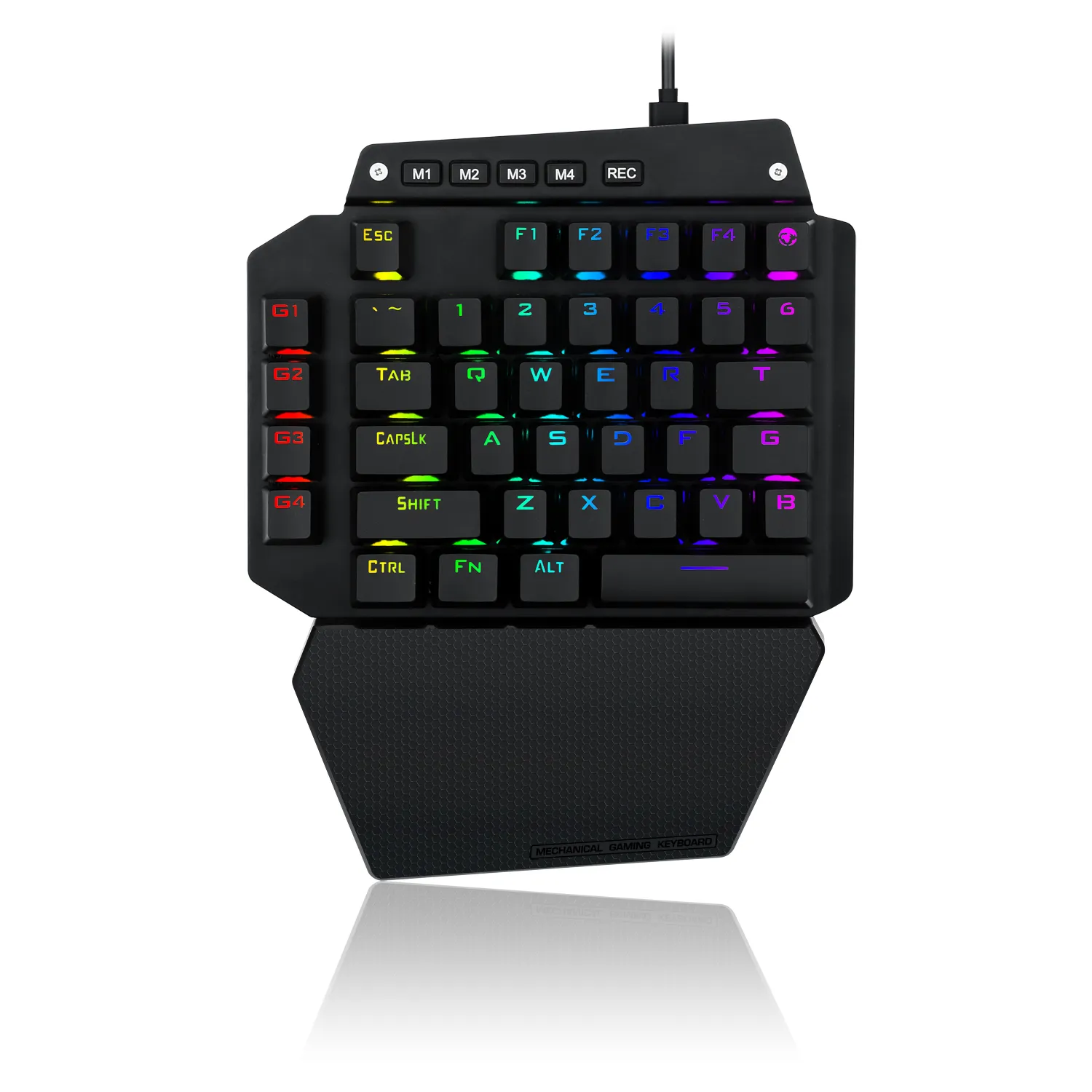 E-yooso K700 Teclado One-Handed RGB Mechanical Gaming Keyboard Type-C Detachable Wrist Rest