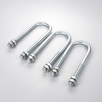 Boulon en U galvanisé, collier de serrage en U pour tuyaux, fixation en acier au carbone pour machines de construction et raccords de tuyauterie