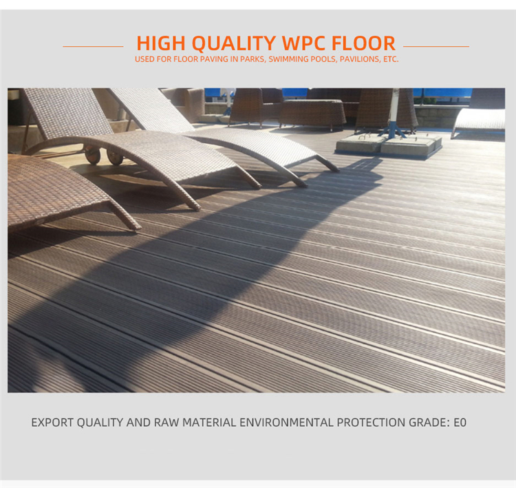 Weather Resistant Cedar Hollow Outdoor Wpc Deck Floor Covering Board