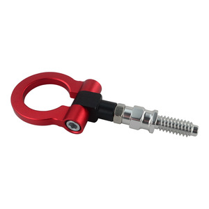 Crochet de remorquage en aluminium Benen rouge, 1 trou de fixation pour voitures européennes - Product Image 1
