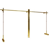 Support d'affichage de vêtements en métal doré brillant pour magasin de détail, présentoir mural pour vêtements, mobilier de présentation