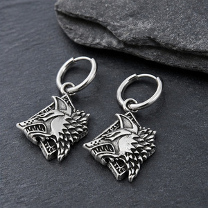 Yunnique Pendientes geométricos de acero inoxidable con forma de animal para hombre, regalo, joyería, accesorio de moda - Product Image 4