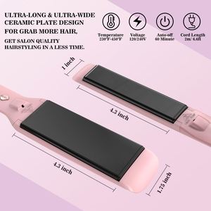 Plancha de Pelo Profesional de Titanio Rosa 2025, con Logotipo Personalizado, 480, Iónica, Infrarroja, Calentamiento Rápido, para Salón de Belleza - Product Image 2